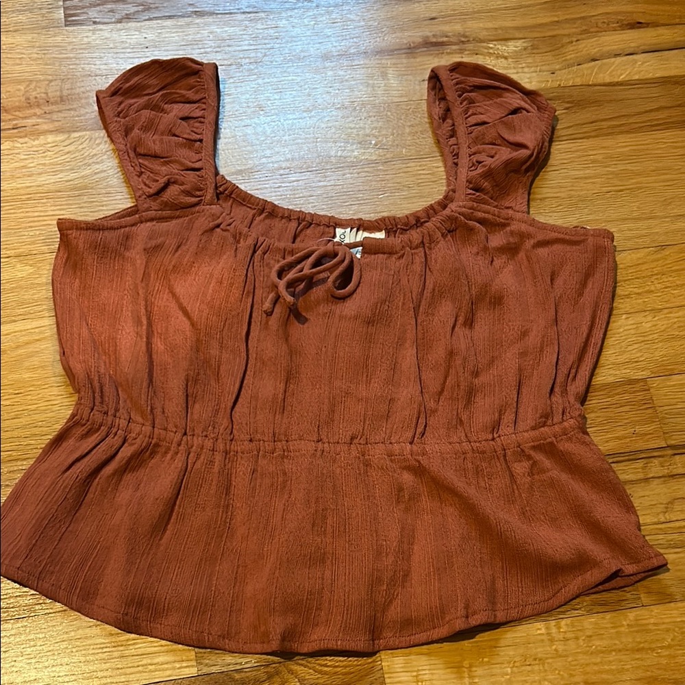 Roxy Ruched Peplum Blouse